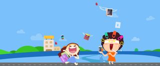 投资理财卡通蓝色海报banner高清