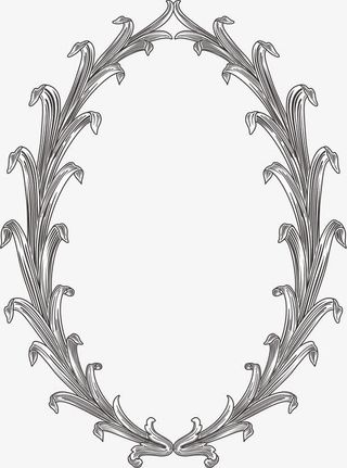 欧式复古花纹边框装饰元素免抠