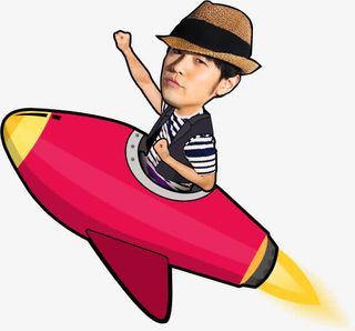 坐飞机的周杰伦卡通海报背景