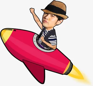 坐飞机的周杰伦卡通海报背景