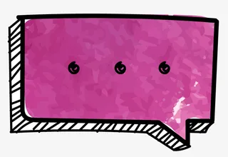 手绘紫色矩形立体对话框免抠