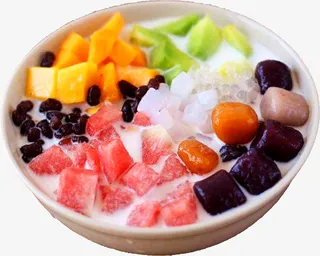 椰奶芋圆水果捞免抠