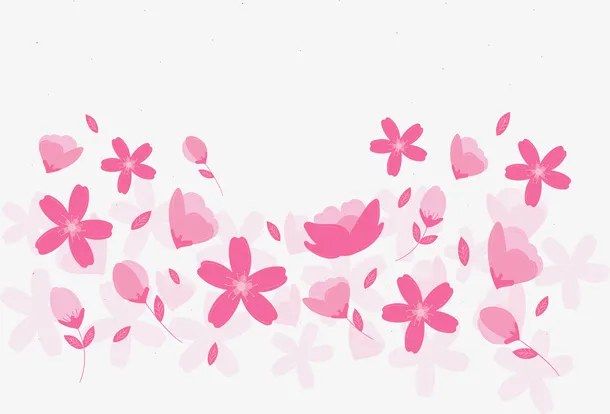 粉红浪漫樱花花瓣免抠
