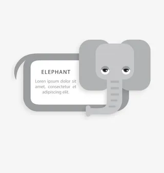 矢量大象便利贴免抠