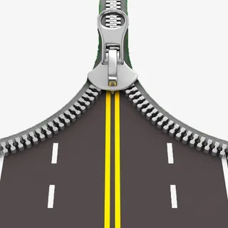 拉开的沥青公路免抠