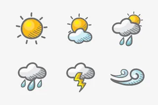 手绘天气图标免抠