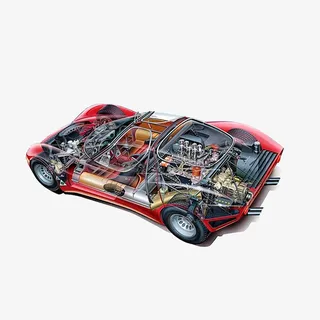 红跑车透视图免抠
