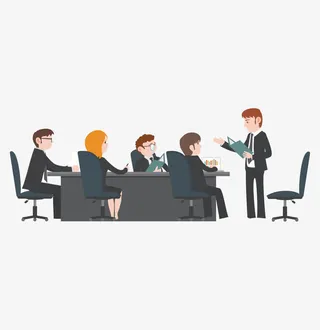 办公室开会卡通图免抠