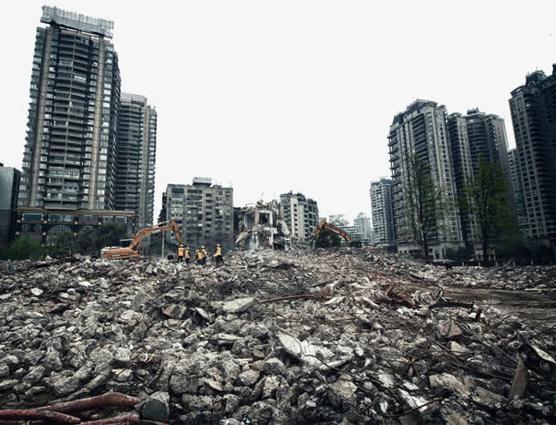 地震后场景免抠