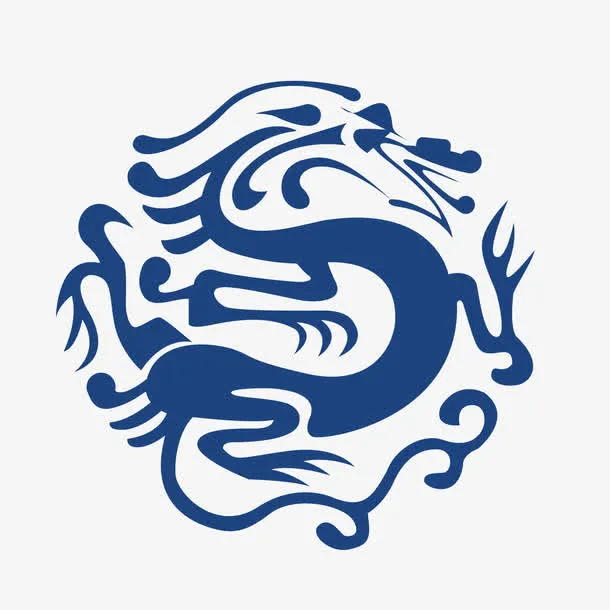 蓝色国风海报装饰免抠