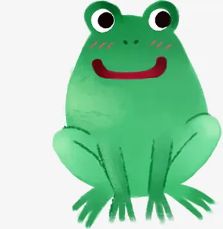 卡通绿色青蛙卡通手绘人物免抠