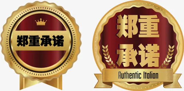 华丽郑重承诺矢量图免抠