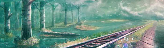梦幻树林背景banner高清