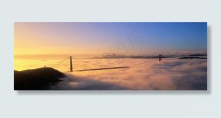 唯美云桥海报背景图高清