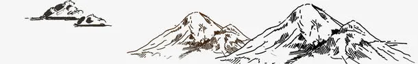 手绘的山丘免抠