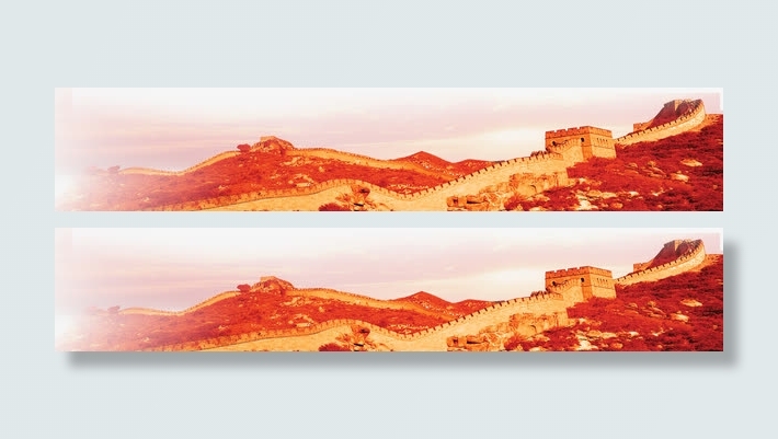 红色摄影长城效果图免抠