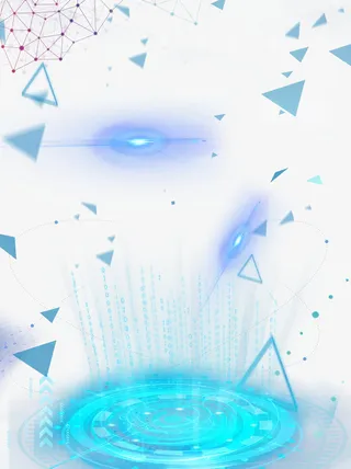 科技元素三角形光效数据免抠