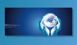 科技风蓝色渐变简约商务企业海报背景高清