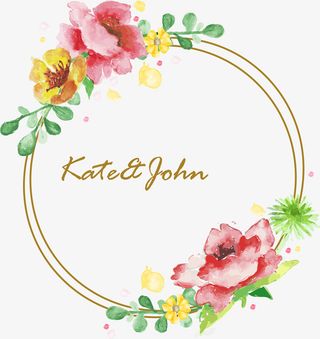 圆形欧式花环素材免抠