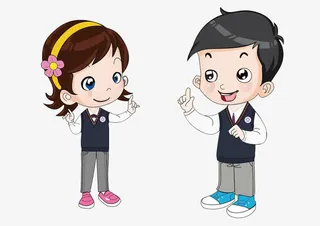 交谈的孩子免抠