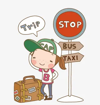 站牌等车人物免抠