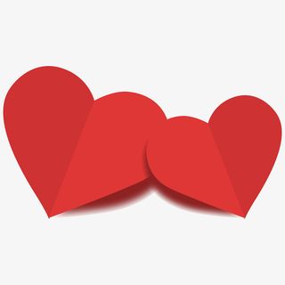 红色立体折纸爱心免抠