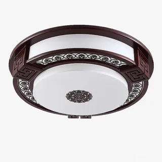 中式仿古吸顶灯圆形卧室客厅餐厅免抠