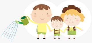 植树节卡通人浇水免抠