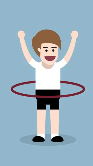 男子转呼啦圈健身场景背景图高清
