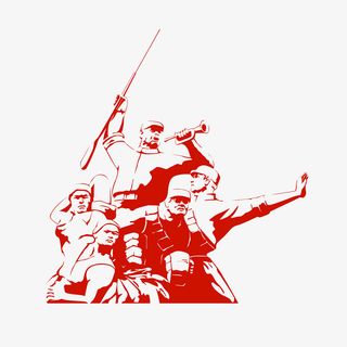 复古革命战士剪影免抠