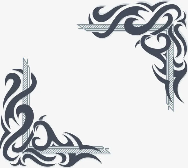 矢量花纹边框免抠