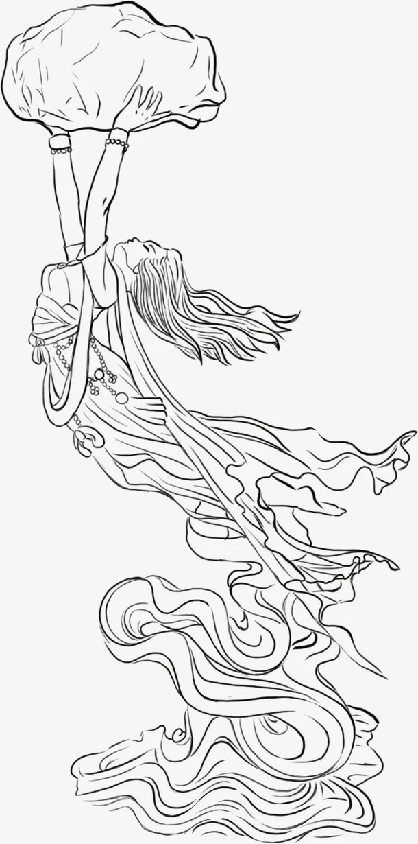 线描女娲补天免抠