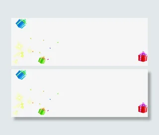 彩色漂浮新年礼盒免抠