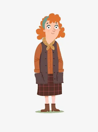 扁平化卡通中年妇女免抠