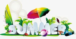 卡通精美夏日summer免抠