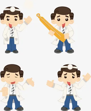 卡通医生元素免抠