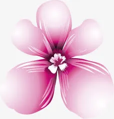 玫红色卡通花瓣效果免抠