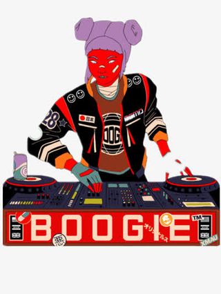 打碟的女孩免抠