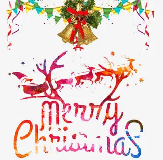 圣诞节英文字体装饰免抠