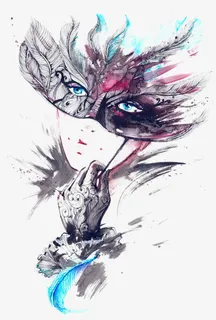 时尚水彩手绘人物免抠