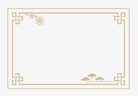 中国风暗金色简约设计矢量免抠边框免抠
