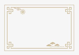 中国风暗金色简约设计矢量免抠边框免抠
