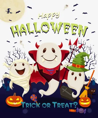 矢量万圣节怪物免抠