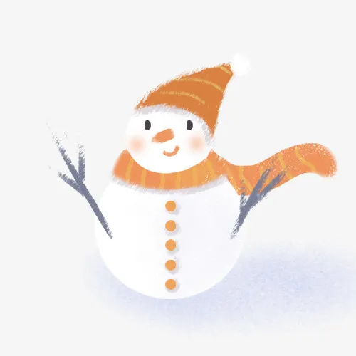 原创手绘雪人免抠