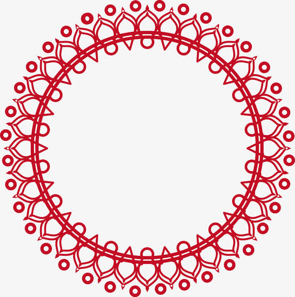 精美金色花纹圆环边框免抠