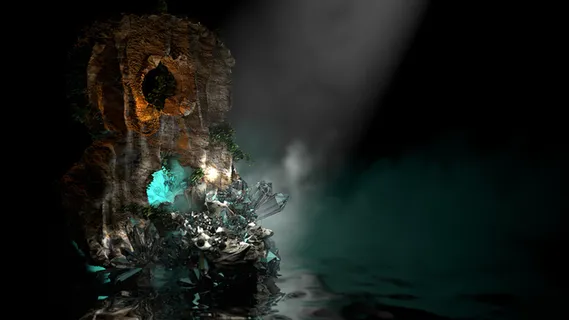 C4D神秘岩洞高清