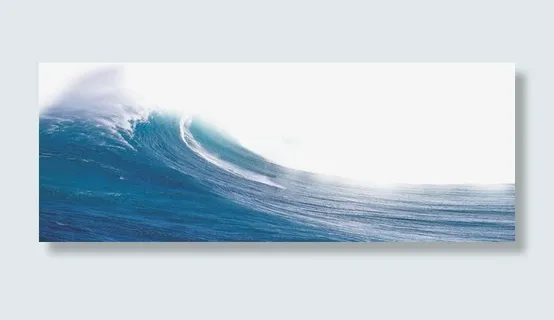 蓝色海浪装扮招聘设计免抠