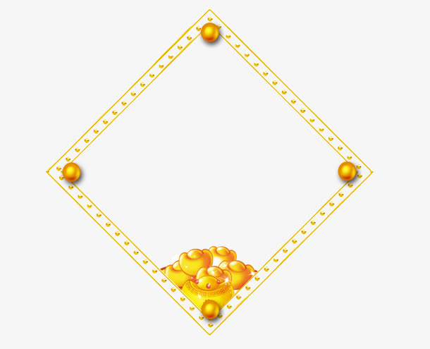 金色相框免抠