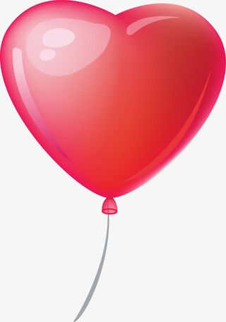 红色情人节爱心气球免抠