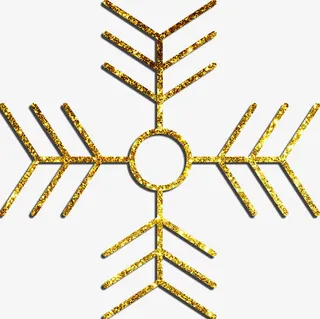 金色漂亮雪花免抠